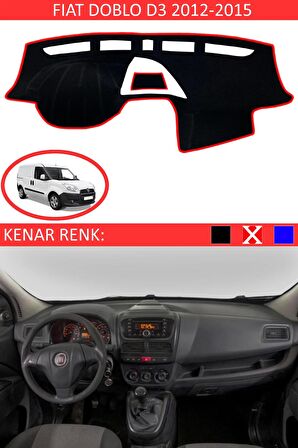 Fiat Doblo 2015-2020 Modelleri İçin Uygun Torpido Koruma Halısı Siyah Kenar Renk Kırmızı