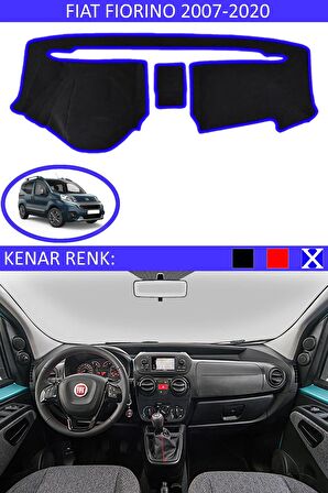 Fiat Linea 2015-2020 İçin Uygun Torpido Koruma Halısı Siyah Kenar Renk Mavi