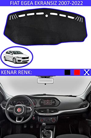 Fiat Linea 2007-2015 İçin Uygun Torpido Koruma Halısı Siyah Kenar Renk Mavi