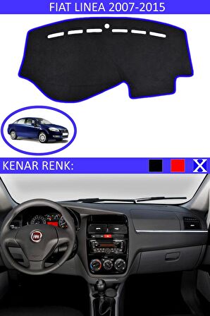 Fiat Punto Grande 2005-2018 İçin Uygun Torpido Koruma Halısı Siyah Kenar Renk Mavi