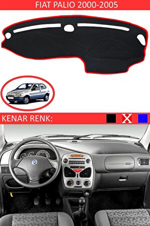 Fiat Siena 2000-2005 İçin Uygun Torpido Koruma Halısı Siyah Kenar Renk Kırmızı