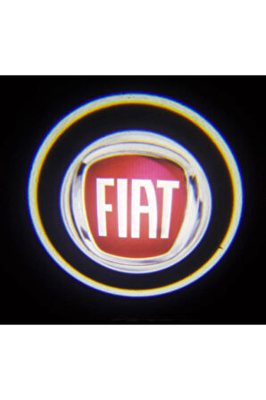 Fiat ile Uyumlu Yeni Nesil Pilli Yapıştırmalı Led Işıklı Çift Sensörlü Kapı Altı Logo (Kırmızı)