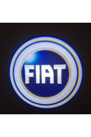 Fiat ile Uyumlu Yeni Nesil Pilli Yapıştırmalı Led Işıklı Çift Sensörlü Kapı Altı Logo (Mavi)