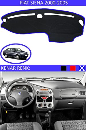 Fiat Tipo Dijital Ekran İçin Uygun Torpido Koruma Halısı Siyah Kenar Renk Mavi