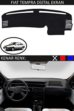 Fiat Uno İçin Uygun Torpido Koruma Halısı Siyah Kenar Renk Siyah