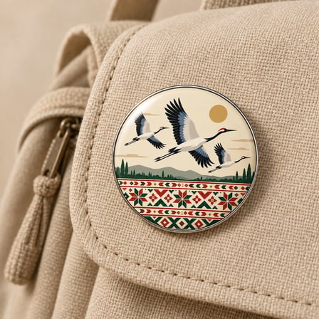 Kuşların Rotası | Filistin Temalı 58 mm İğneli Rozet