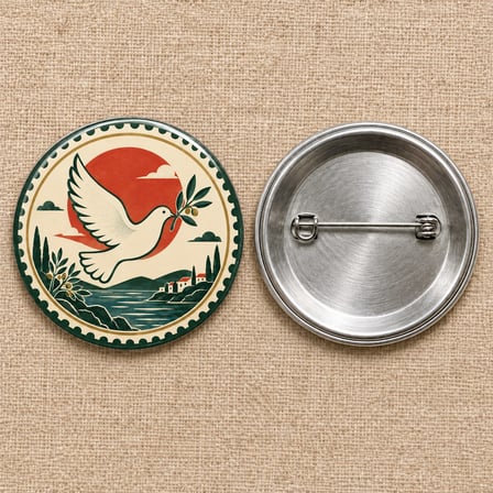 Barışın Postası | Filistin Temalı 58 mm İğneli Rozet