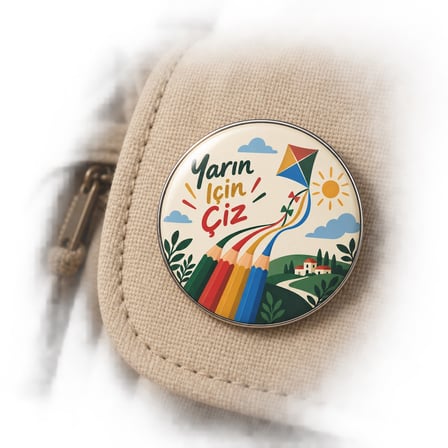 Yarın İçin Çiz | Filistin Temalı 58 mm İğneli Rozet