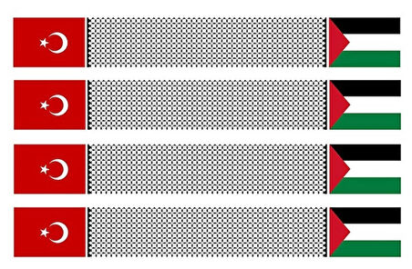 KEFİYE DESENLİ TÜRK ve FİLİSTİN BAYRAKLI ATKI (25 ADET)