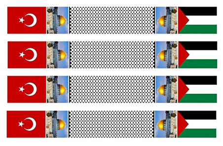 AYYILDIZ BAYRAKÇILIK MESCİD-İ AKSA FİLİSTİN BAYRAKLI ATKI (50 ADET)