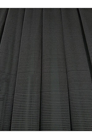 Gri Füme Renkli Fileli Yeni Tasarim  3Kat Pileli File Tül Perde