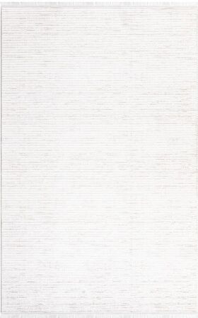 İpek Mekik Halı Filiya Ekru Çizgili Saçaklı Halı