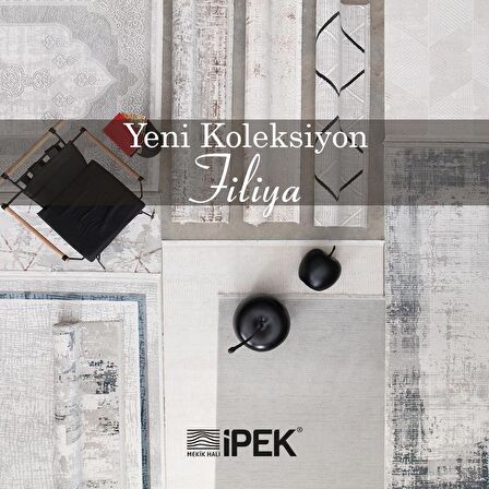 İpek Mekik Halı Filiya Gri Düz Modern Desenli Halı