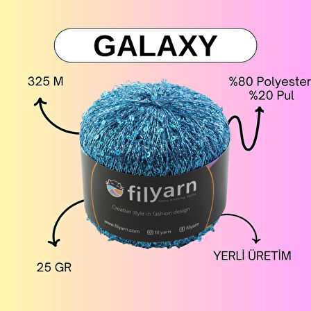 Galaxy, örgü ipi, SET, Simli pullu ip, Pullu ip, Simli ip, Amigurumi ipi, Süsleme ipi, Çanta ipi