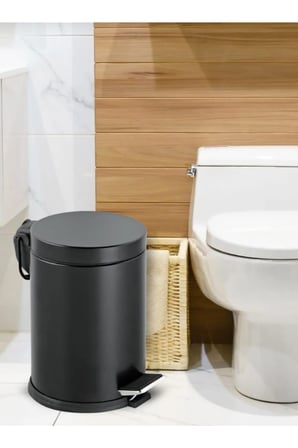 Siyah Metal Renkli Çöp Kovası 3 lt