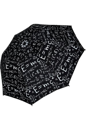 Rüzgara Dayanıklı Unısex Siyah Matematik Desenli Şemsiyeleri