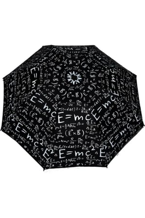 Fiber Gövdeli Kadın Şemsiye Rüzgara Dayanıklı Matematik Desen