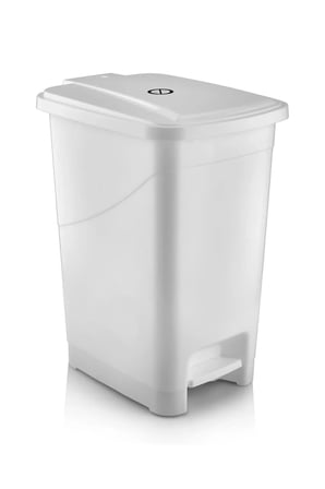 İç Kovalı Slim Pedallı Banyo Mutfak Çöp Kovası - 10 Litre - Beyaz