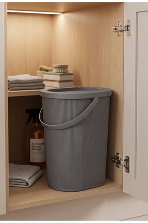 24 Litre Çok Amaçlı Kulplu Çöp Kovası Kapaklı Çöp Kutusu Banyo Mutfak Organ