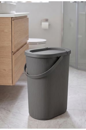 24 Litre Çok Amaçlı Kulplu Çöp Kovası Kapaklı Çöp Kutusu Banyo Mutfak Organ