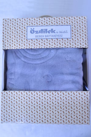 Peluş Bebek Battaniyesi 100x120 Cm Yeni Model A.gri