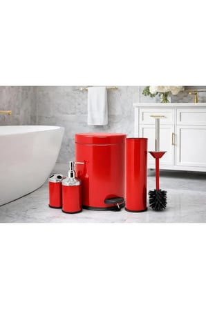 Eko Serisi 4' Lü Banyo Seti Çöp Kovası+Kolozet Fırçası+Sabunluk+Fırçalık Kı