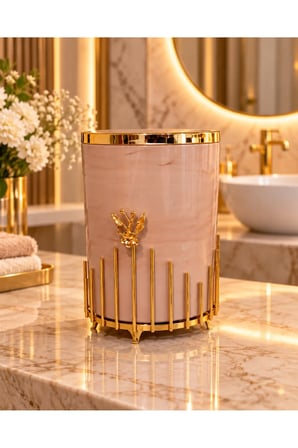 5 Parça Akrilik Banyo Seti Mermer Görünümlü