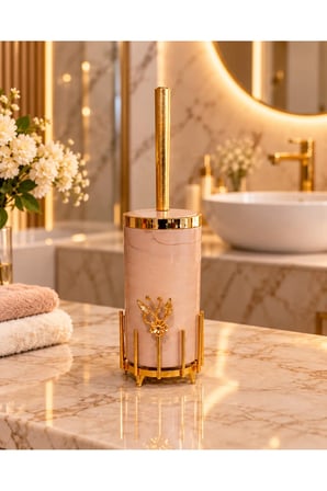 5 Parça Akrilik Banyo Seti Mermer Görünümlü