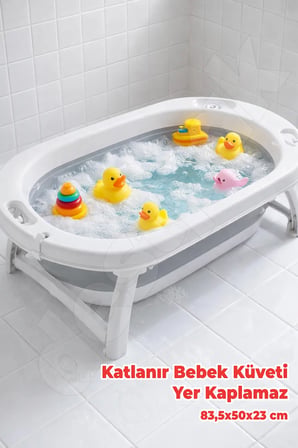 Katlanabilir Bebek Küveti - Akordiyon Yer Kaplamayan Çocuk Küveti - Katlanı