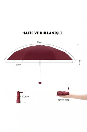 Bordo Şemsiye Özel Kılıflı