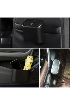 KRM Araç İçi Takılarak Sabitlenebilen Mini Kapaklı Çöp Kovası (5047) KRM