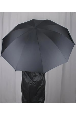 Büyük Protokol Boy Fiber Telli Siyah Şemsiye