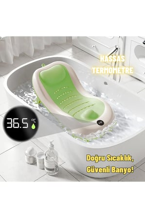Yenidoğan Bebek Katlanabilir Termometreli Besleme ve Yıkama Banyo Oturağı A