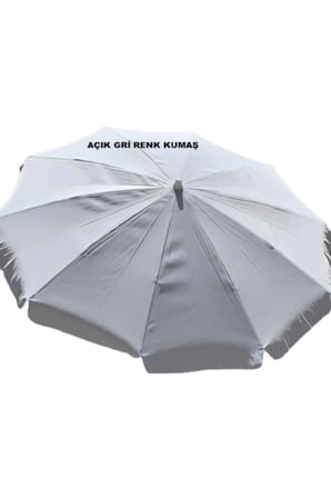 2 Mt Polyester Kumaş Eğilebilir Plaj Şemsiyesi Açık Gri
