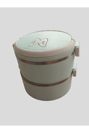 Sızdırmaz 2 Katlı Yemek Termosu Sefer Tası 14.5x 14.5 cm