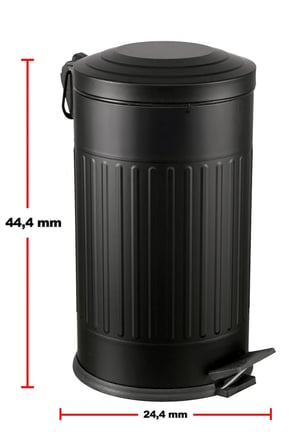 16 Litre Siyah Vintage Amortisörlü Çöp Kovası Sessiz Yavaş Kapanan Banyo Tu