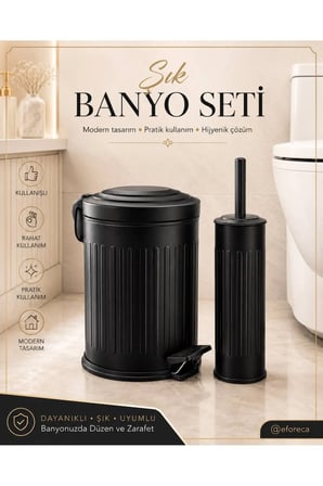 Ikili Banyo Seti Siyah Vintage