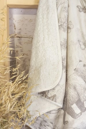 Peluş Welsoft Çift Taraflı Bebek Battaniyesi 75x90cm/karakalem