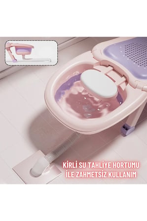 Bebek Banyo Yatağı ve Oturak Yeni Doğan Uyumlu Katlanır Küvet Aparatı Alt D