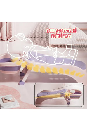 Bebek Banyo Yatağı ve Oturak Yeni Doğan Uyumlu Katlanır Küvet Aparatı Alt D