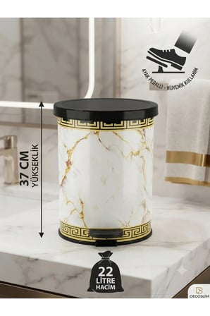 İŞBİR 22 LİTRE PEDALLI ÇÖP KOVASI MODERN TASARIM