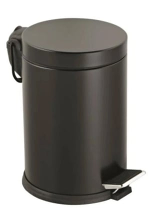 BRK 3LT SİYAH PEDALLI METAL ÇÖP KOVASI (5047)