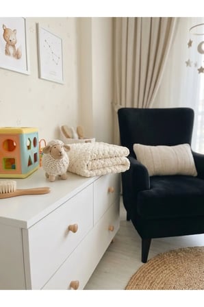 Puffy İp El Örgüsü Bebek Battaniyesi 90x90 cm – Yumuşak ve Sıcak Yenidoğan