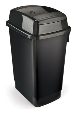 Siyah Banyo Çöp Kovası 27 Litre Çift Taraf Itme Kapaklı Çöp Kovası Atık Kut
