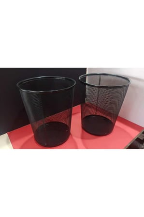 YELKEN- ROT Metal File Çöp Kutusu Siyah Renkli 540g  (2 ADET FİYATII..)