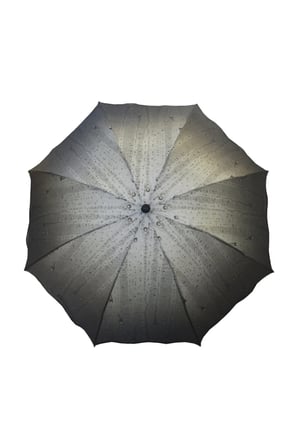 Gri Şemsiye Yağmur Damlası Desenli