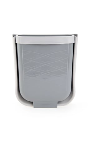 Qlux Katlanabilir Çöp Kovası - Gri - 6 lt
