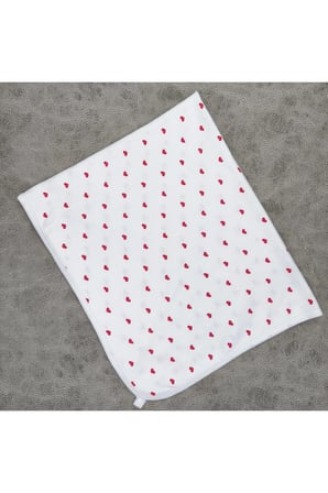 Unisex Bebek Battaniyesi – Kalpli Çift Katlı Raporlu %100 Pamuk, 80×90 cm