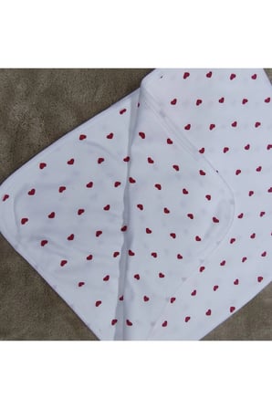 Unisex Bebek Battaniyesi – Kalpli Çift Katlı Raporlu %100 Pamuk, 80×90 cm