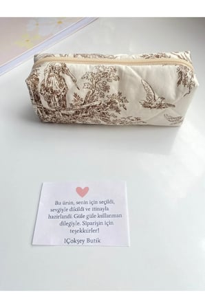Vintage desenli yumuşak dokulu kalem kutusu, astarlı, şık ve kullanışlı